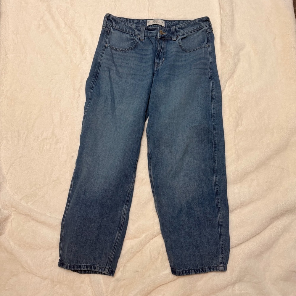 Hollister Low Rise Taper Baggy Jeans Women 10 Denim Y2K 90s Revival Skater Girl